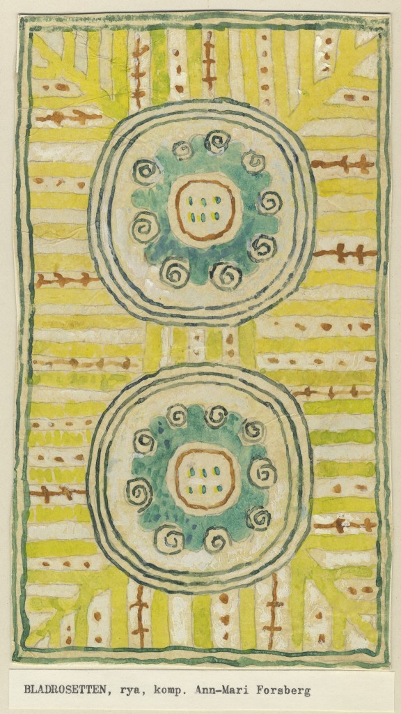 Bladrosetten, skiss ryamatta