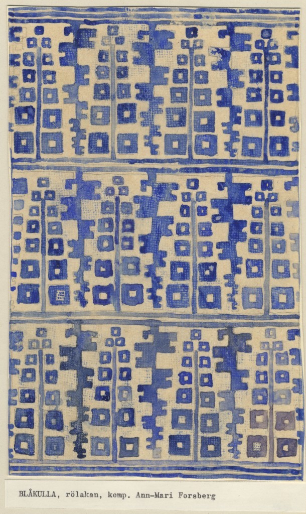Skiss röllakansmatta "Blåkulla"