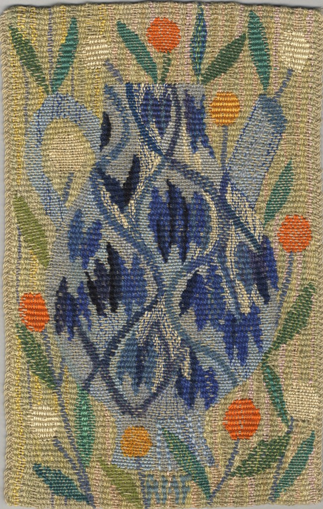 Vävprov Bikupan, detalj av vävnad i gobelängvariant, 1964 AB Märta Måås-Fjetterström