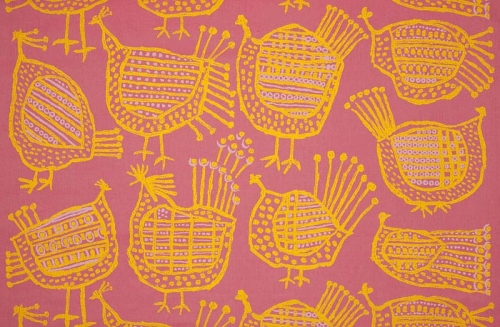 Textil, Spefåglar, 1959. Ljungbergs textiltryckeri NK Inredning