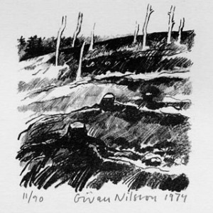 Nilsson Göran, Kalhygget, 1974, Litografi, 30x21cm