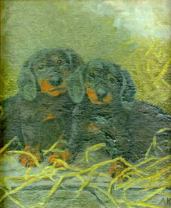 Axel Kargel, Två hundvalpar, 1914