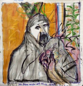 Alba S. Enström, Nosferatu, 2011, olja/akryl på duk,100 x 95 cm