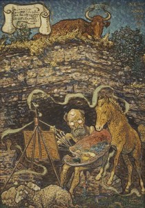 Nils Kreuger, Eremiten i sin håla, olja på pannå, 1914, 100x70 cm. Foto: Emelie Carlén