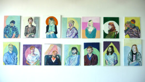 Mehdi, Robert, Sara, Linn, Sanna, Pauline, Anton, Richard...., olja på duk, Helena Lund Ek