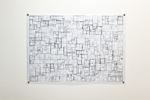 Conny Blom, Folkhemmet, digital teckning på papper, 90x130 cm
