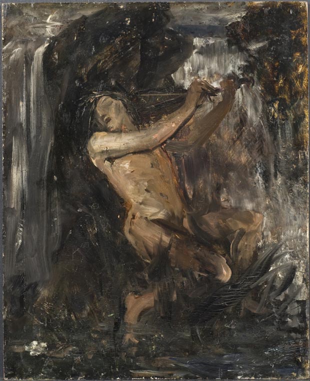 Ernst Josephson, Skiss till Näcken, 1905,olja på ek, 47x37,5 cm. Foto: Erik Cornelius/Nationalmuseum.
