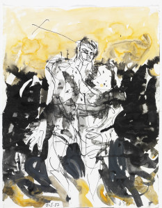 Georg Baselitz, Der Hirte (Remix), 2007, 65x51 cm. Courtesy: Galleri Bo Bjerggaard.