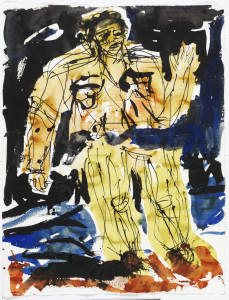 Georg Baselitz, Schwarzgründig (Remix), 29.XI.06, 66x50 cm. Courtesy: Galleri Bo Bjerggaard.