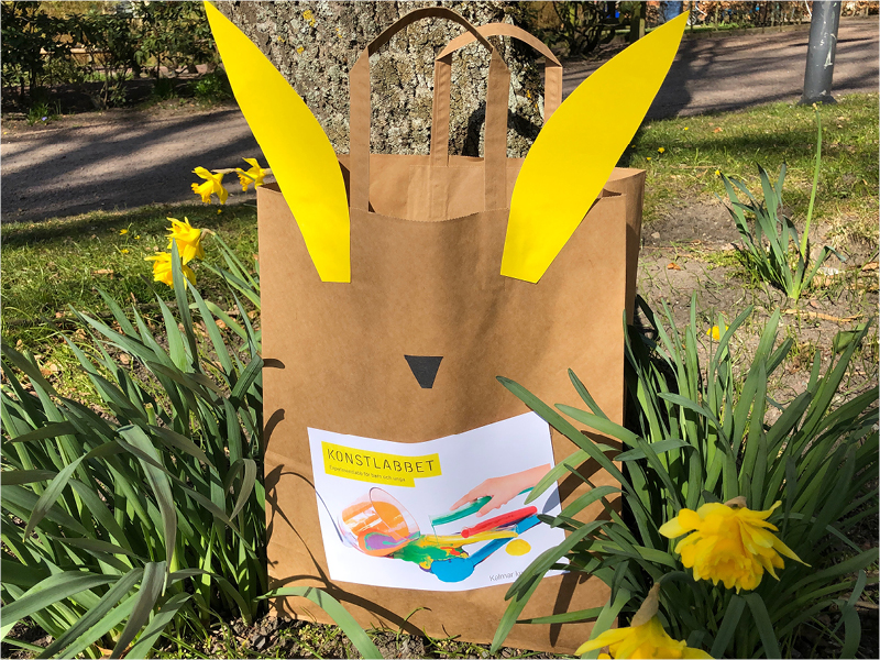 Påse med kreativt material för barn